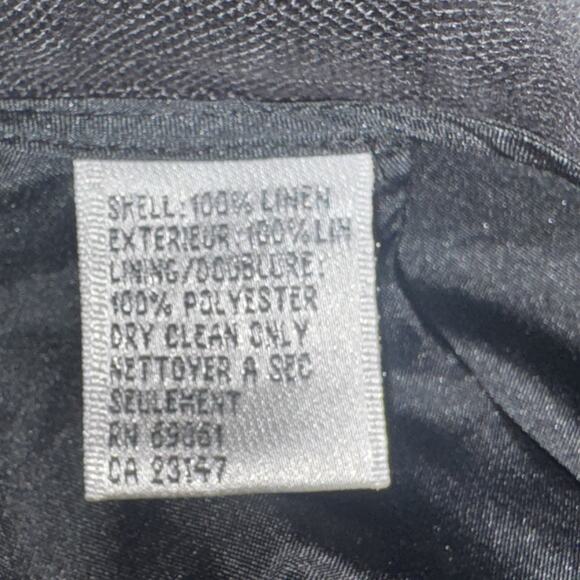 Talbots Irish Linen Dress Crop Pants Womens Size 12 Black Pleated Straight Leg - Picture 8 of 9